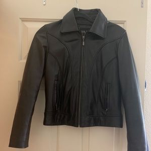 Vintage Black REAL Leather Adler Jacket Size Small